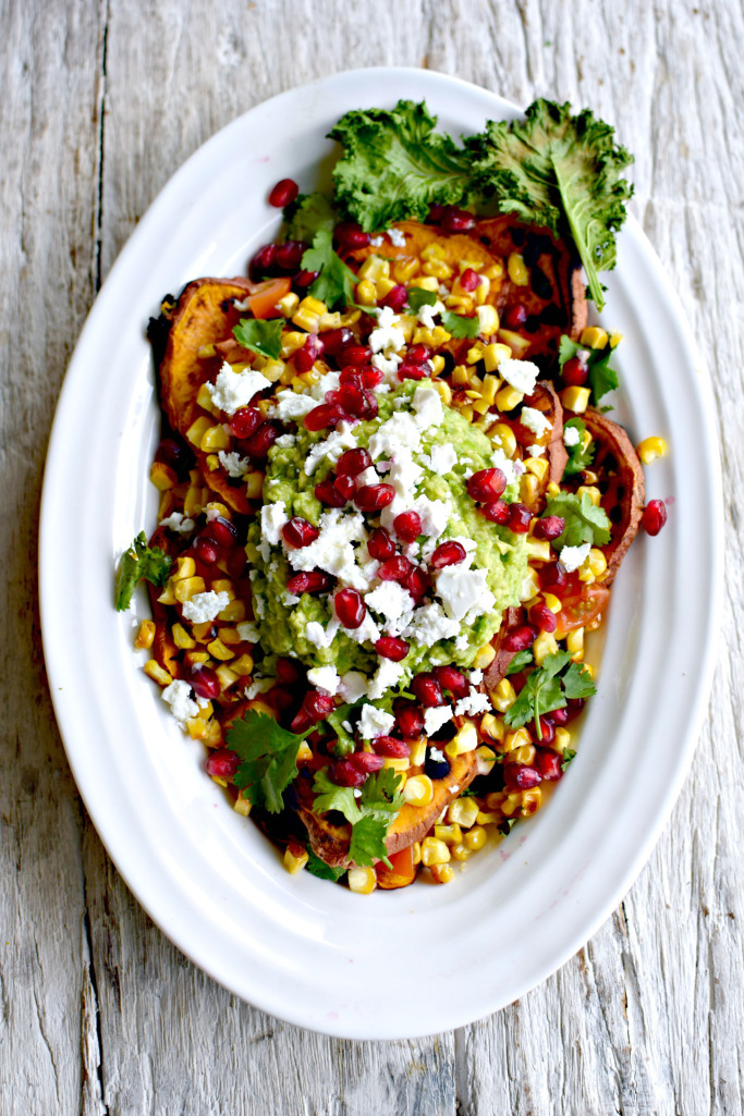 mexican barbecued vegetable salad // food to glow #salads #bbq #sweet potatoes #guacamole
